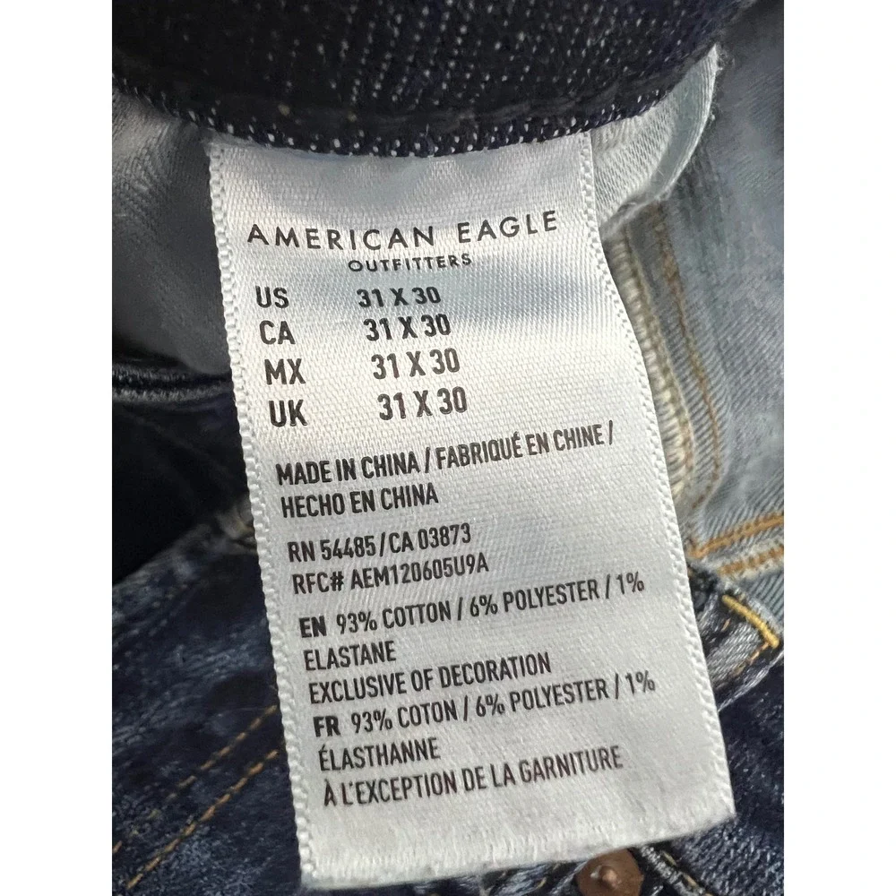 American Eagle Athletic Jeans Mens 31x30 Next Level Flex Blue Denim Medium Wash